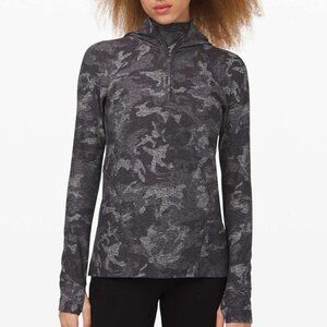 Lululemon Warm Stabilizer 1/2 Zip Incognito Camo HTR Black Athletic Hoodie 2